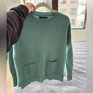 Tahari Pure Luxe Cashmere heather green Size Medium